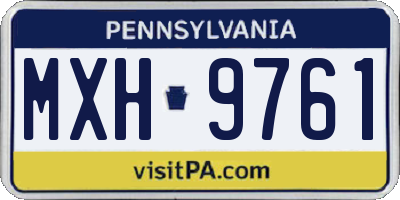 PA license plate MXH9761