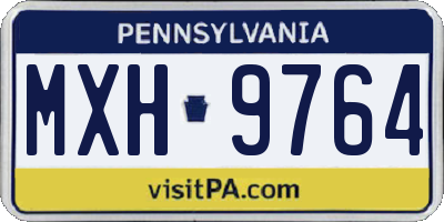 PA license plate MXH9764