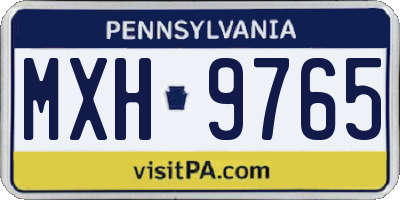 PA license plate MXH9765