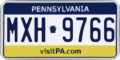 PA license plate MXH9766