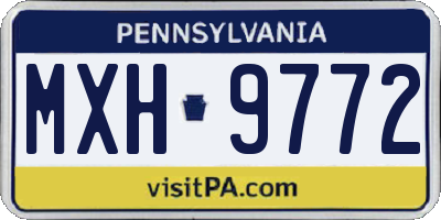 PA license plate MXH9772