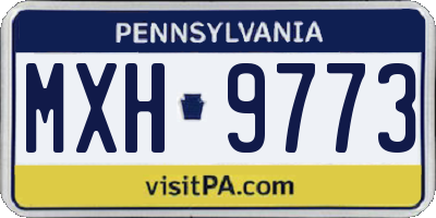 PA license plate MXH9773