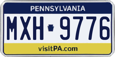 PA license plate MXH9776