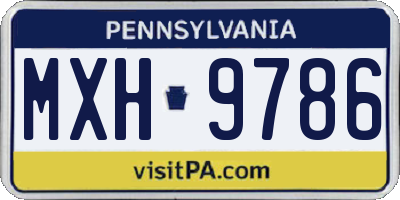 PA license plate MXH9786