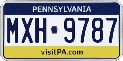 PA license plate MXH9787