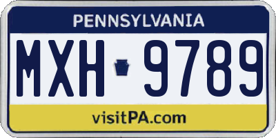 PA license plate MXH9789