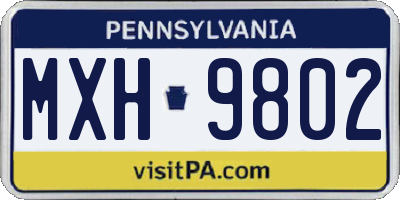 PA license plate MXH9802