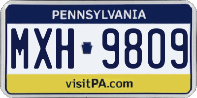 PA license plate MXH9809