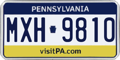 PA license plate MXH9810