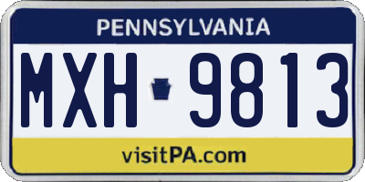 PA license plate MXH9813