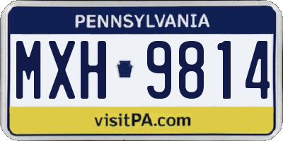 PA license plate MXH9814
