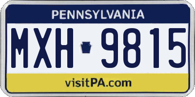 PA license plate MXH9815