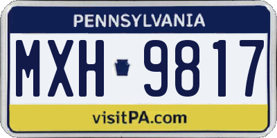PA license plate MXH9817