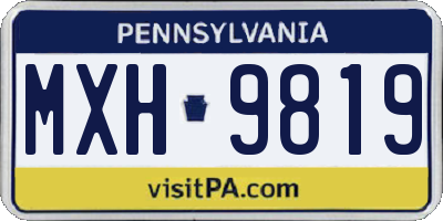 PA license plate MXH9819