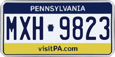 PA license plate MXH9823