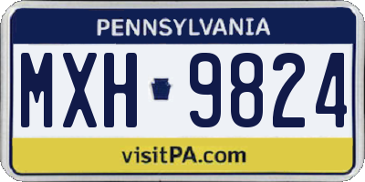 PA license plate MXH9824