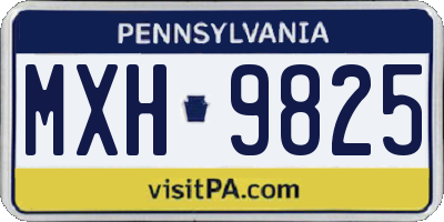 PA license plate MXH9825