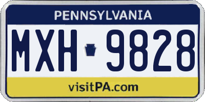 PA license plate MXH9828