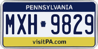 PA license plate MXH9829