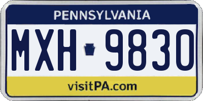 PA license plate MXH9830