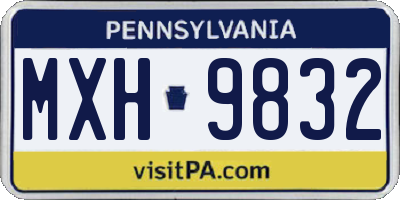 PA license plate MXH9832
