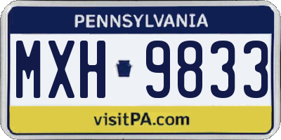 PA license plate MXH9833