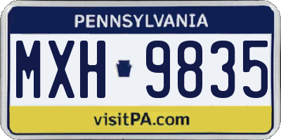 PA license plate MXH9835