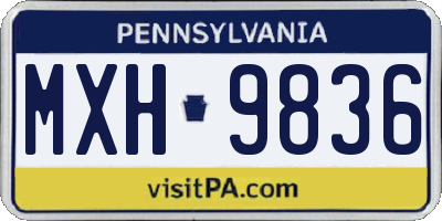PA license plate MXH9836