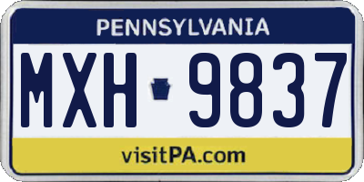 PA license plate MXH9837