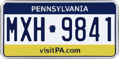 PA license plate MXH9841