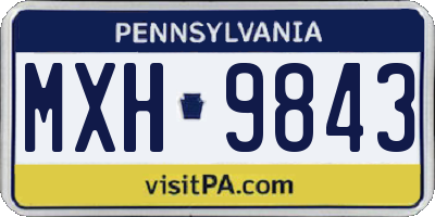 PA license plate MXH9843