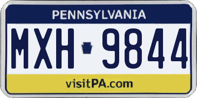 PA license plate MXH9844