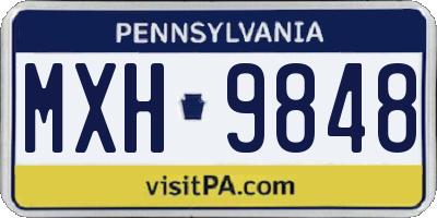 PA license plate MXH9848