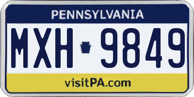 PA license plate MXH9849
