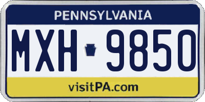 PA license plate MXH9850