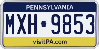 PA license plate MXH9853