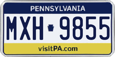 PA license plate MXH9855