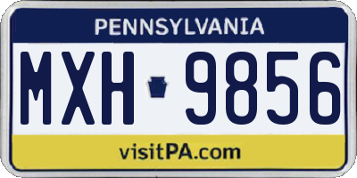 PA license plate MXH9856