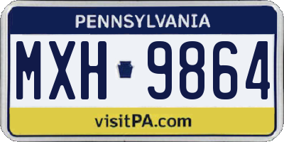 PA license plate MXH9864