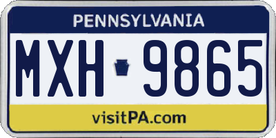 PA license plate MXH9865
