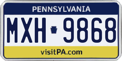 PA license plate MXH9868
