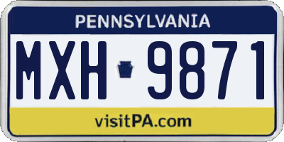 PA license plate MXH9871