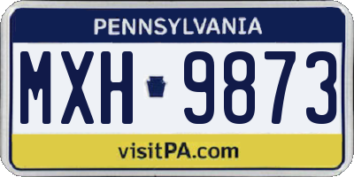 PA license plate MXH9873