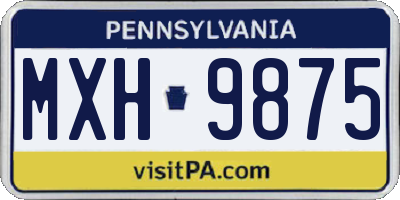 PA license plate MXH9875