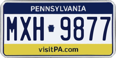 PA license plate MXH9877