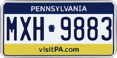 PA license plate MXH9883