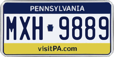 PA license plate MXH9889
