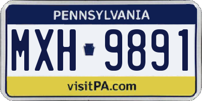 PA license plate MXH9891