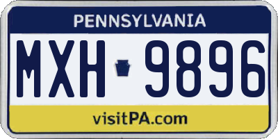 PA license plate MXH9896