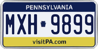 PA license plate MXH9899